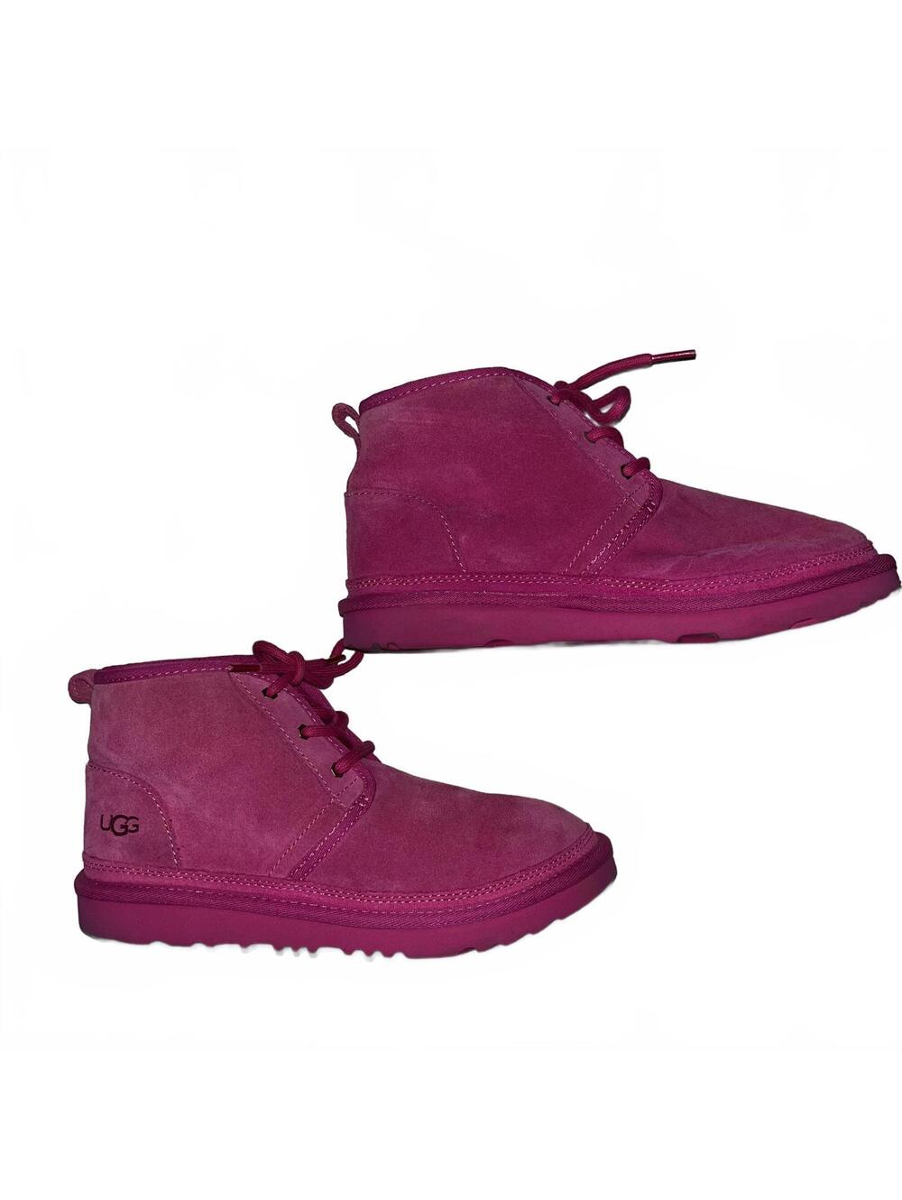 UGG Pink Suede Lace-Up Neumel Chukka Ankle Boots Women’s Size 6 Y2K Cozy